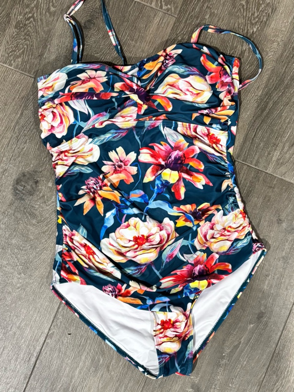 Floral One-Piece Swimsuit - Teal Floral
